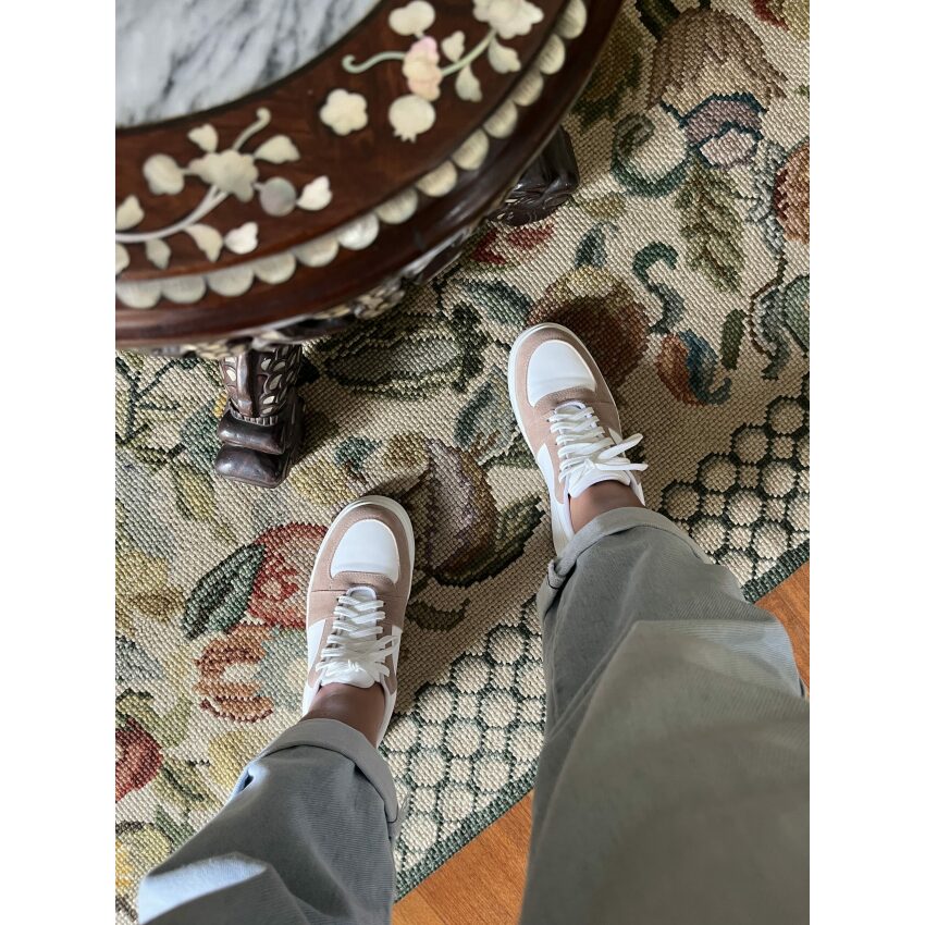 Tênis Rafa Branco e Nude - Paula Zurcan Sapatos Veganos