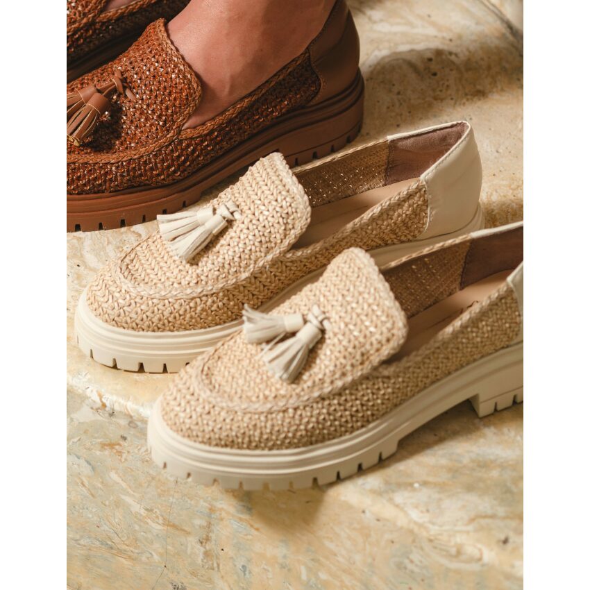 Mocassim Georgia Off White - Paula Zurcan Sapatos Veganos