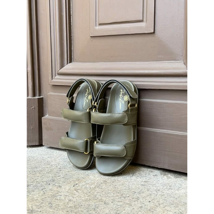 Slide Alicia Verde Militar - Paula Zurcan Sapatos Veganos