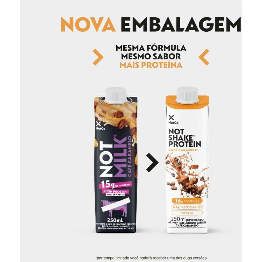 Bebida Proteica Vegetal NotShake - 16g de Proteína - Café Caramelo 250ml - NotCo