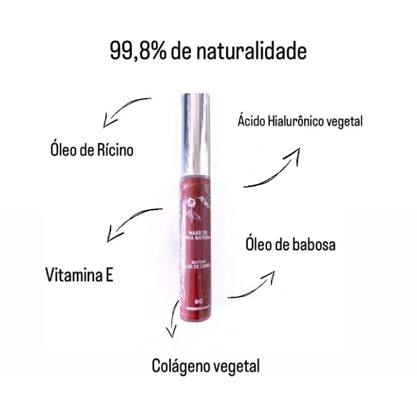 Batom Gloss Flor de Canela - Make de Diva Natural