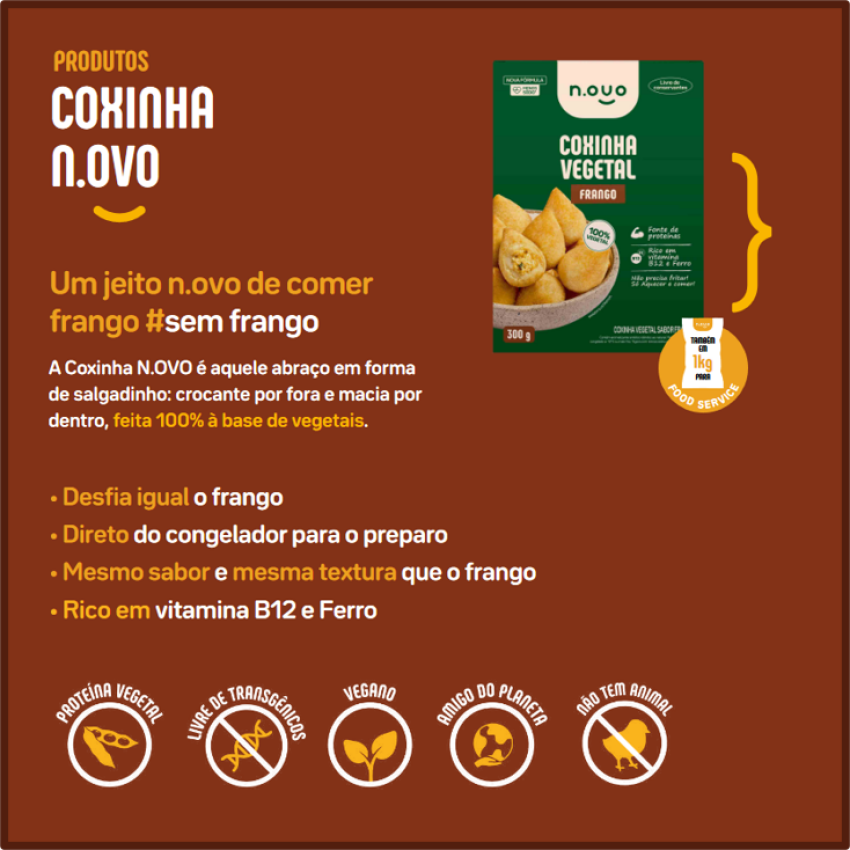 Coxinha de Frango Vegetal 300g - N.OVO Plant based