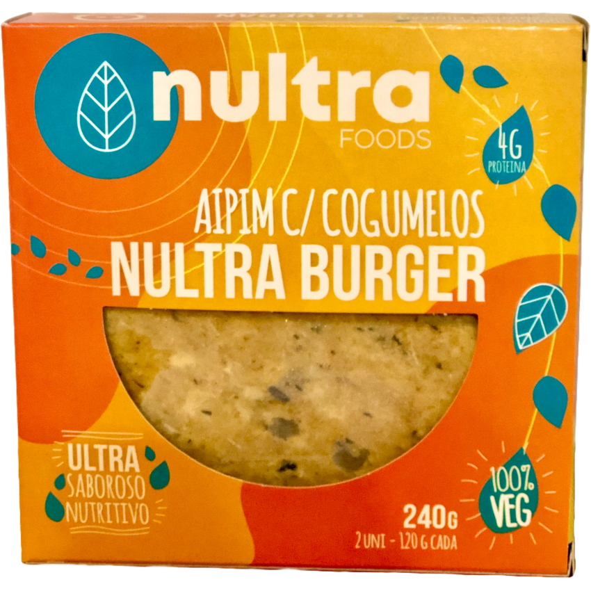 Hambúrguer de Aipim com Cogumelos 240g (2 unid. 120g) - Nultra Foods