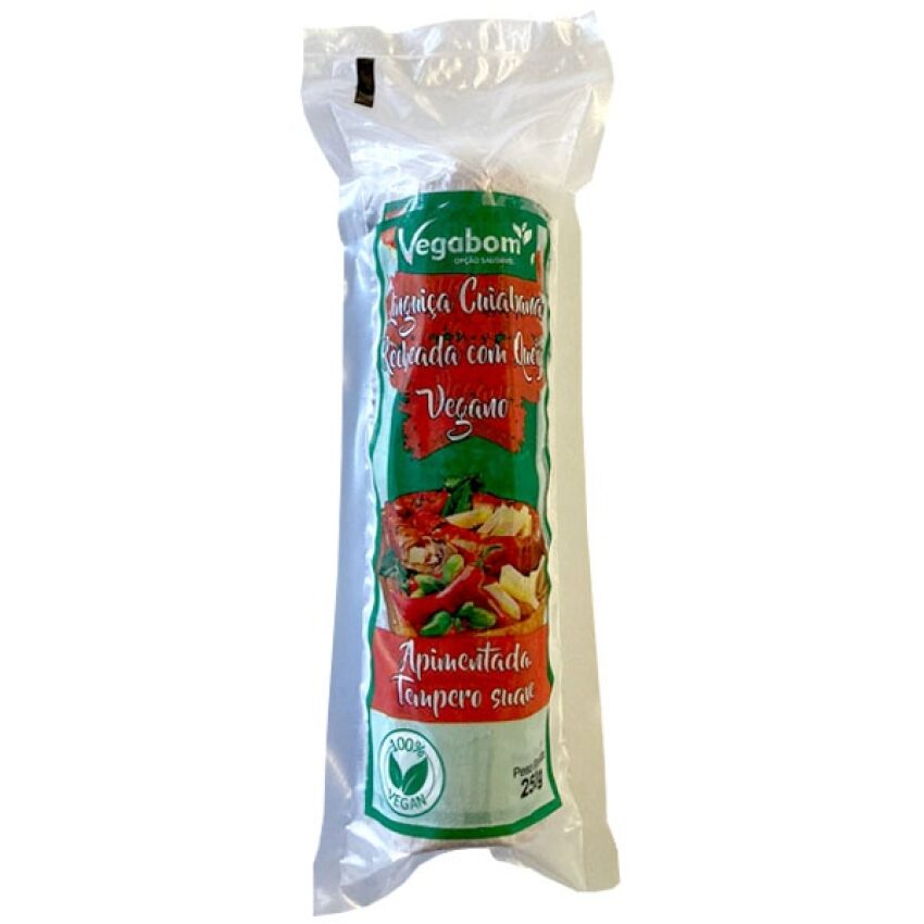 Linguiça Vegana Picante Recheada com Queijo 250g - Tipo Cuiabana - Vegabom