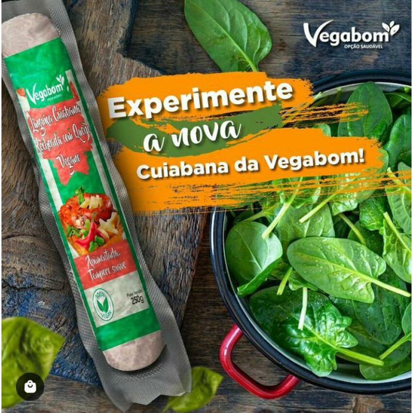 Linguiça Vegana Picante Recheada com Queijo 250g - Tipo Cuiabana - Vegabom