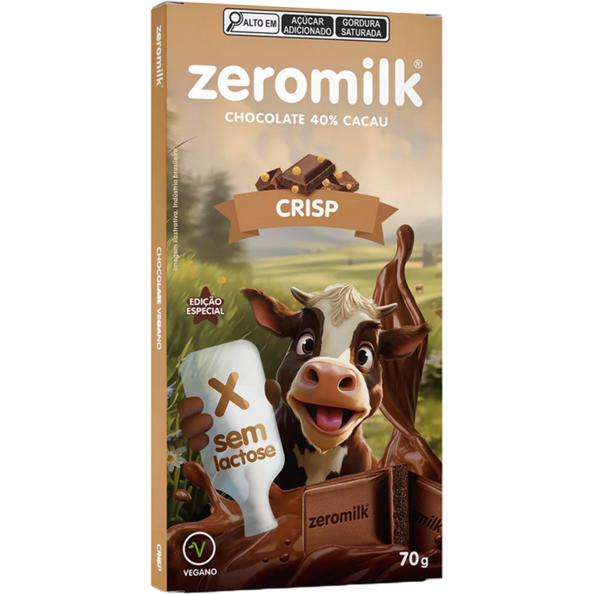 Chocolate Zeromilk 40% Cacau com Crisp - 70g