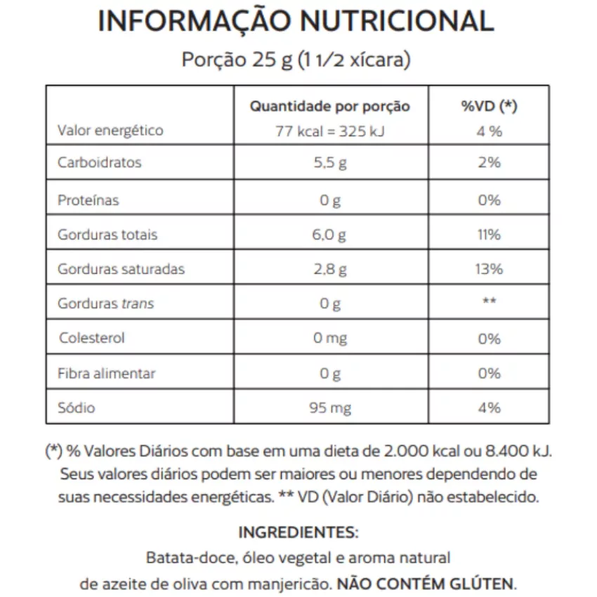 Chips de Batata-doce Azeite e Manjericão 45g - Roots to Go