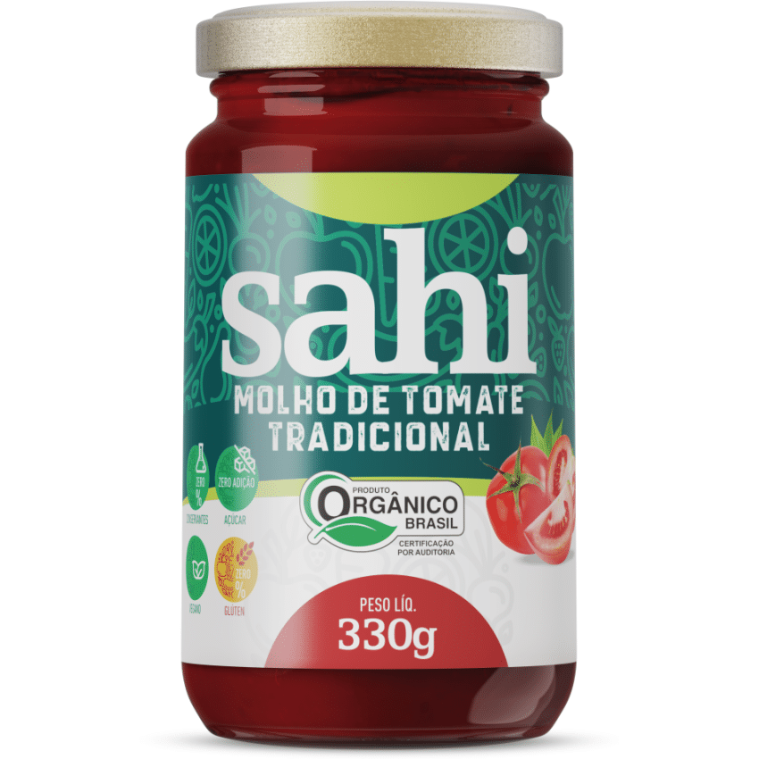Molho de Tomate Tradicional Orgânico 330g - Sahi