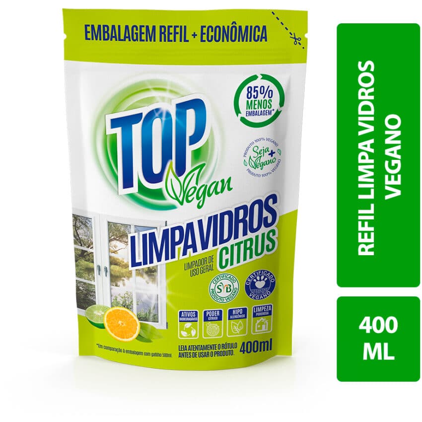 Limpa Vidros Refil 400ml - Top Vegan