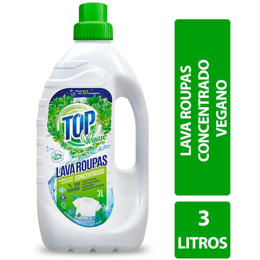 Lava Roupas Concentrado Sem Perfume 3L - Top Vegan