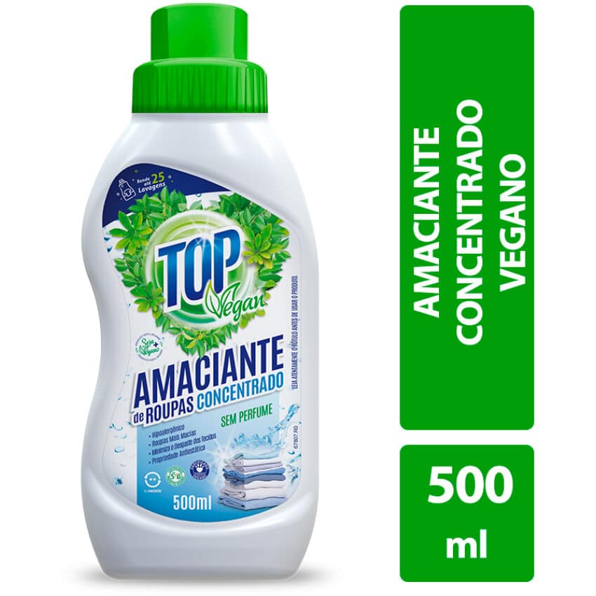 Amaciante Concentrado Sem Perfume 500ml - Top Vegan