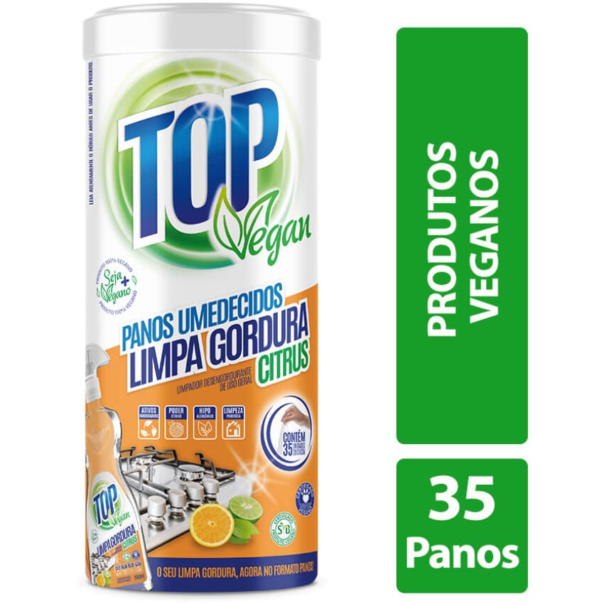 Panos Umedecidos Limpa Gordura 35un - Top Vegan