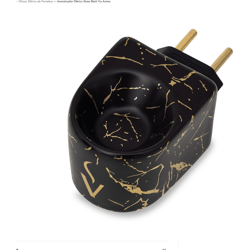 Difusor Aromatizador Elétrico Stone Black - Via Aroma