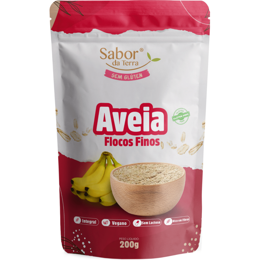 Aveia em Flocos Finos (Sem Glúten) 200g - Sabor Da Terra