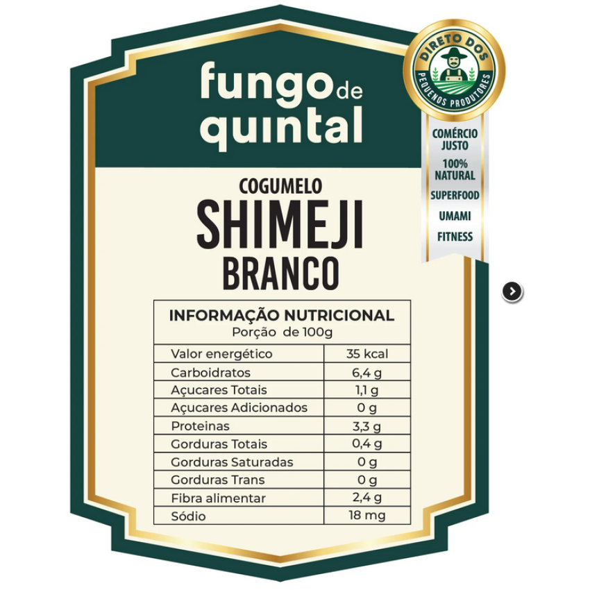 Cogumelo Shimeji Branco 200g - Fungo de Quintal
