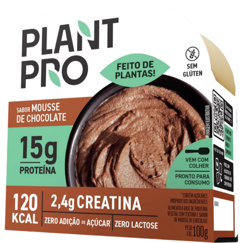 Mousse de Chocolate Proteico e Vegano com Creatina 100g - Plant Pro