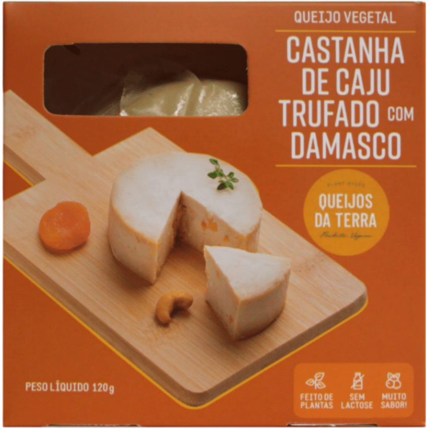 Queijo de Castanha de Caju Trufado com Damasco 120g - Queijos da Terra
