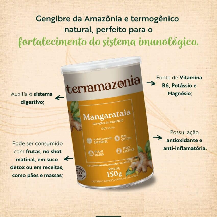 Mangarataia em Pó (Gengibre da Amazônia) 150g - Terramazônia