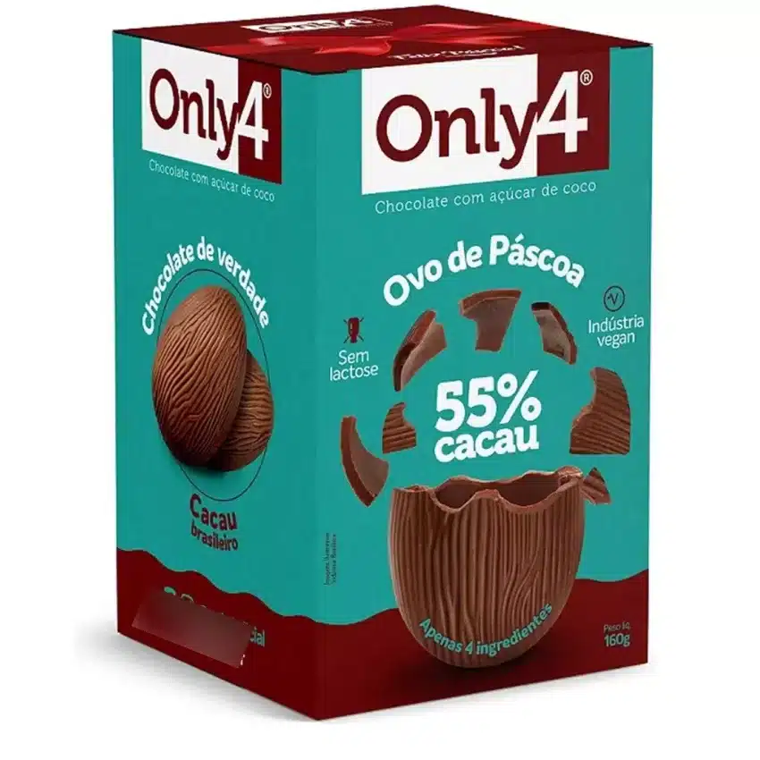 Ovo de Páscoa 55% Cacau 160g - Only4 - Vegano e Sem Lactose