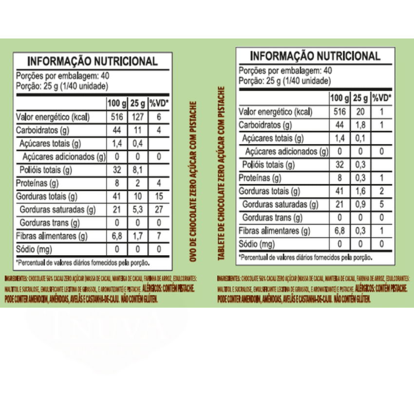 Ovo de Páscoa Zero Açúcar Pistache com Chocolate 190g - Vegano e Sem Lactose - Tnuva
