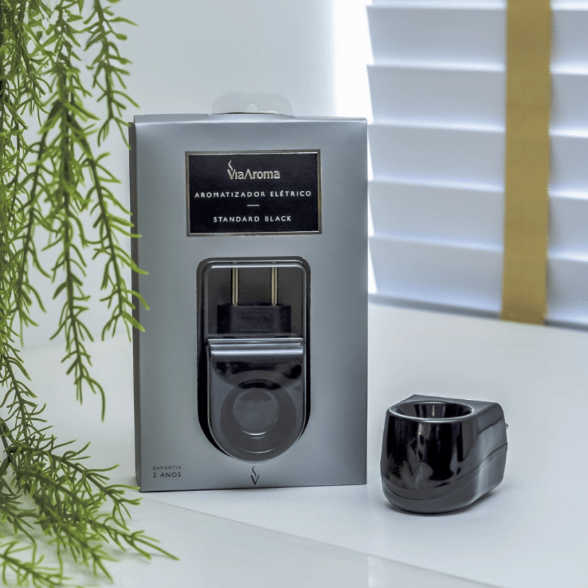 Difusor Aromatizador Elétrico Porcelana Original Black Bivolt – Via Aroma