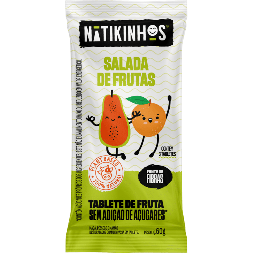 Tablete de Frutas - Salada de Frutas 60g (3 unid. 20g) - Nátikos