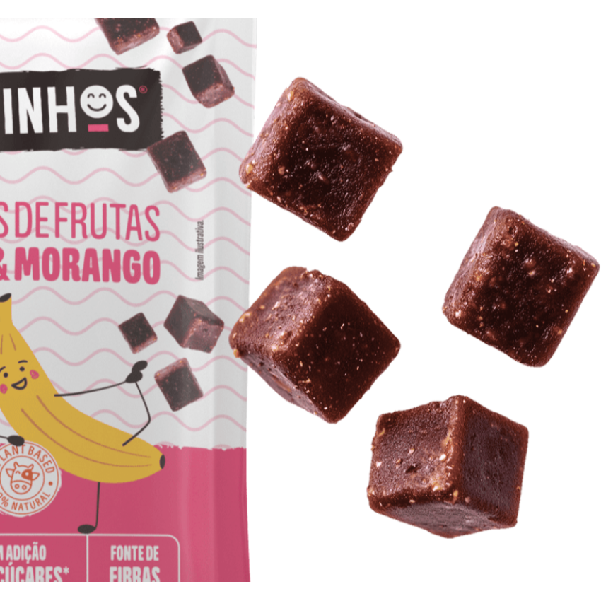 Cubinhos de Frutas - Banana e Morango 30g - Nátikos