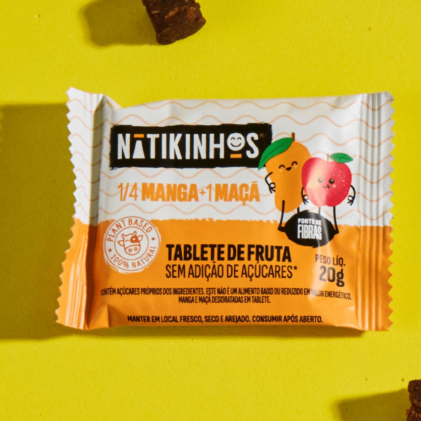 Tablete de Frutas - Manga e Maçã 60g (3 unid. 20g) - Nátikos