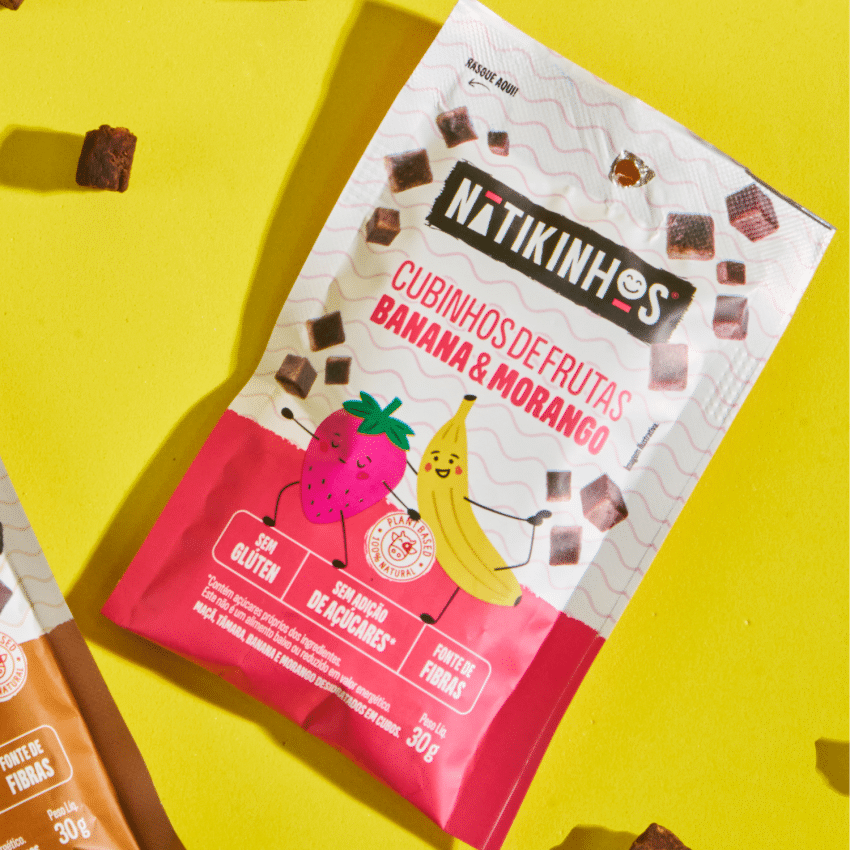 Cubinhos de Frutas - Banana e Morango 30g - Nátikos