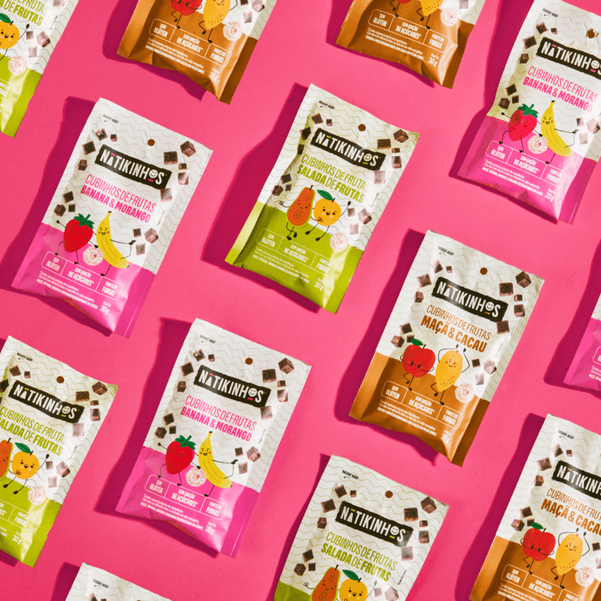 Cubinhos de Frutas - Banana e Morango 30g - Nátikos